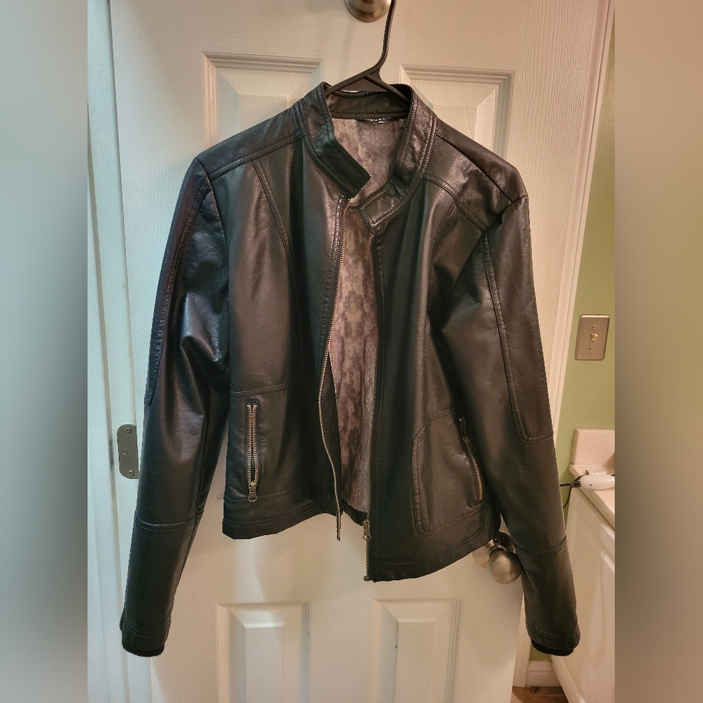 Black leather jacket